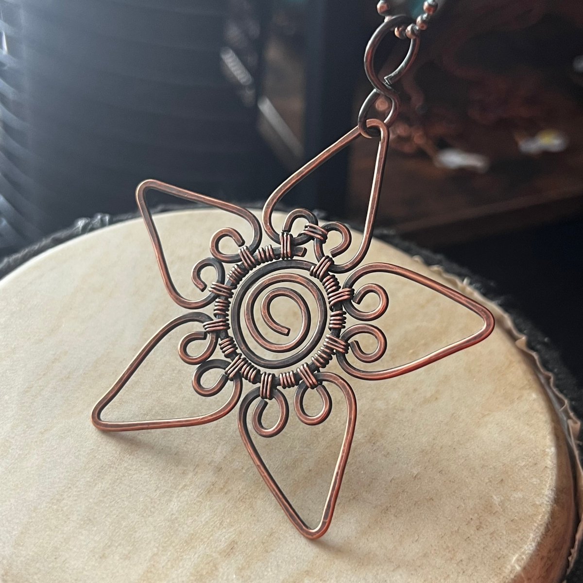 Starflower Hearts Copper Necklace - Mother Of Metal - Copper - For Her - For Necks - Necklaces