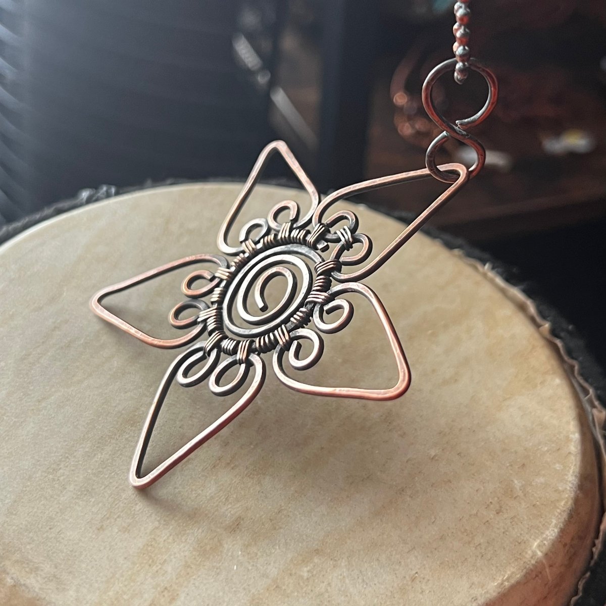 Starflower Hearts Copper Necklace - Mother Of Metal - Copper - For Her - For Necks - Necklaces