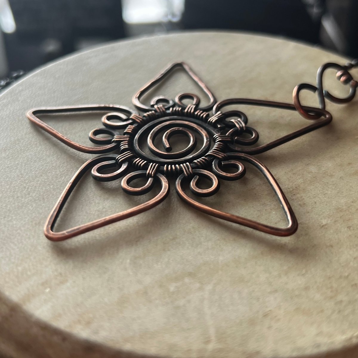 Starflower Hearts Copper Necklace - Mother Of Metal - Copper - For Her - For Necks - Necklaces