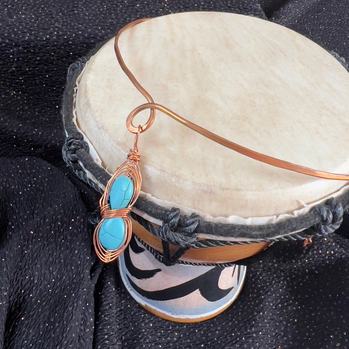 Turquoise and Copper Choker - Mother Of Metal - choker - Copper - For Her - Necklaces