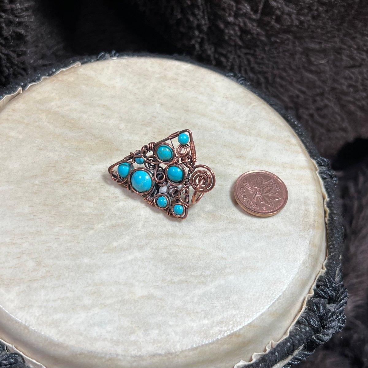 Turquoise and Magnesite Pendant - Mother Of Metal - Copper - For Her - For Him - Charms & Pendants