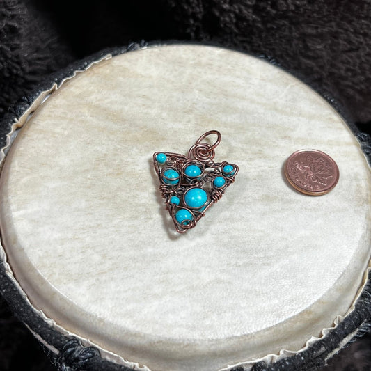 Turquoise and Magnesite Pendant - Mother Of Metal - Copper - For Her - For Him - Charms & Pendants