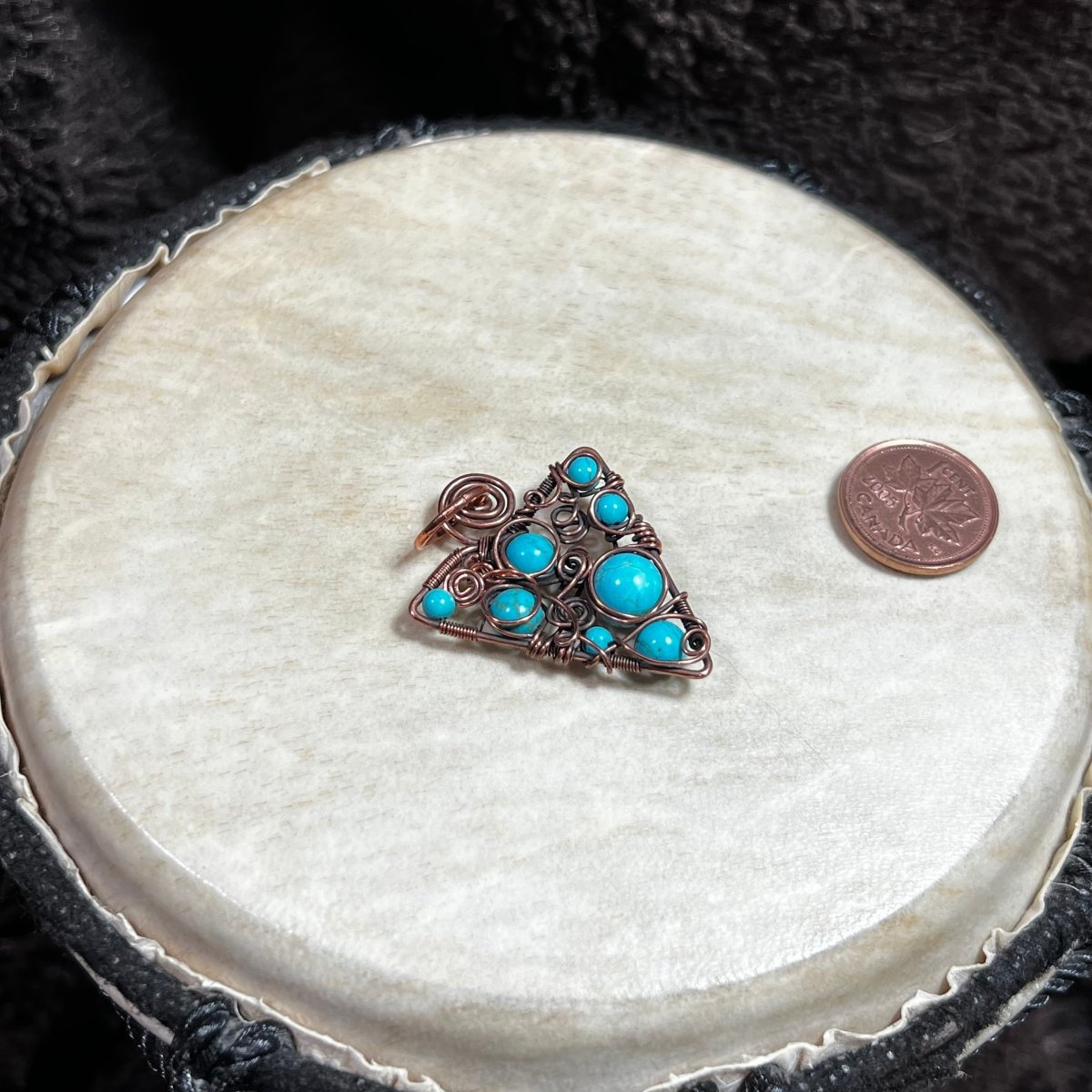 Turquoise and Magnesite Pendant - Mother Of Metal - Copper - For Her - For Him - Charms & Pendants