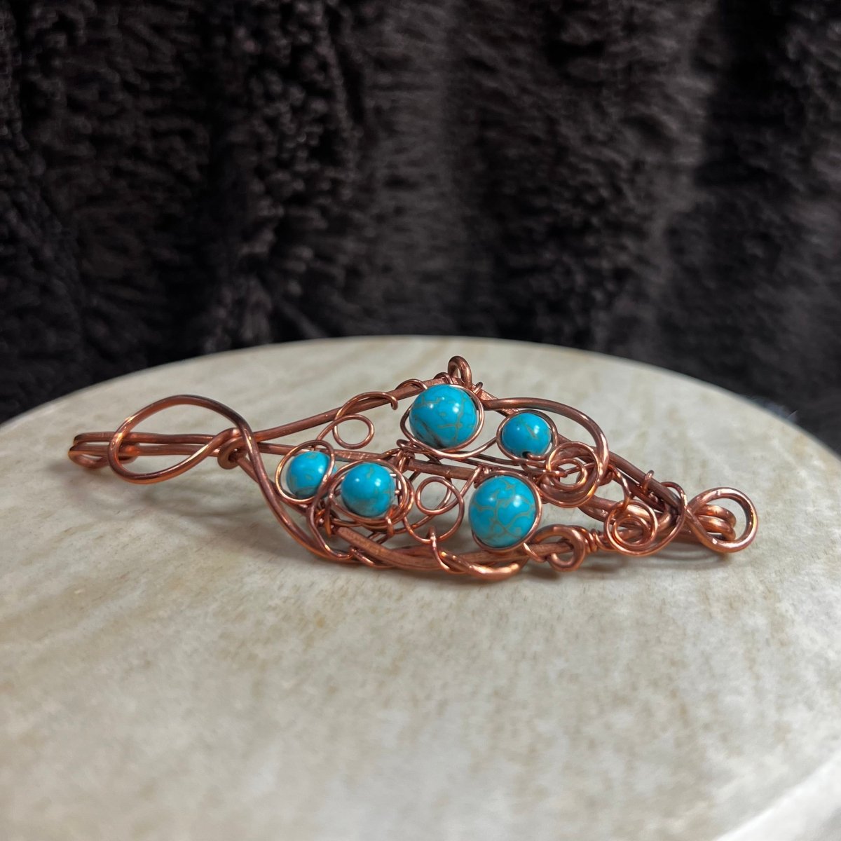 Turquoise Magnesite Copper Pendant - Mother Of Metal - Copper - For Necks - magnesite - Charms & Pendants