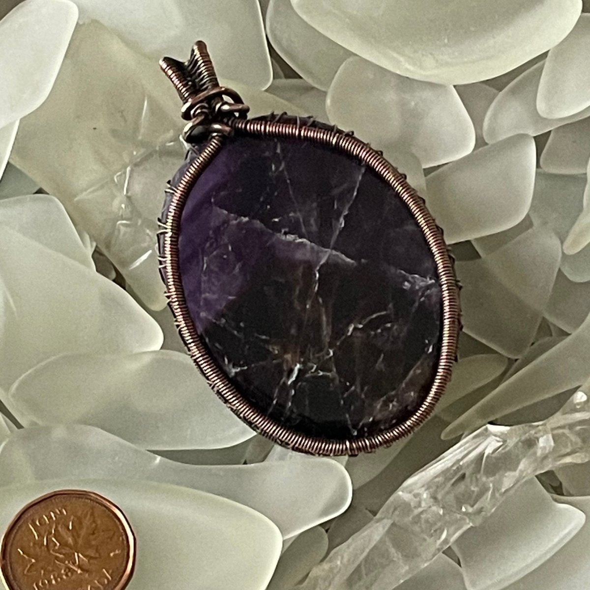 Amethyst Pendant - Mother Of Metal - amethyst - Copper - For Her-