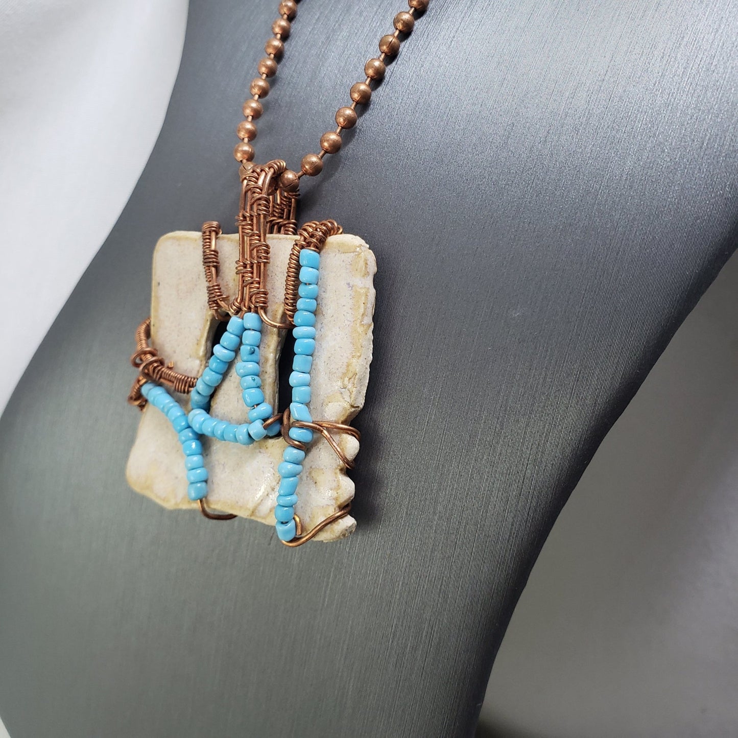 Aromatherapy Wire Wrapped Necklace - Mother Of Metal - aromatherapy - For Necks - -Necklaces