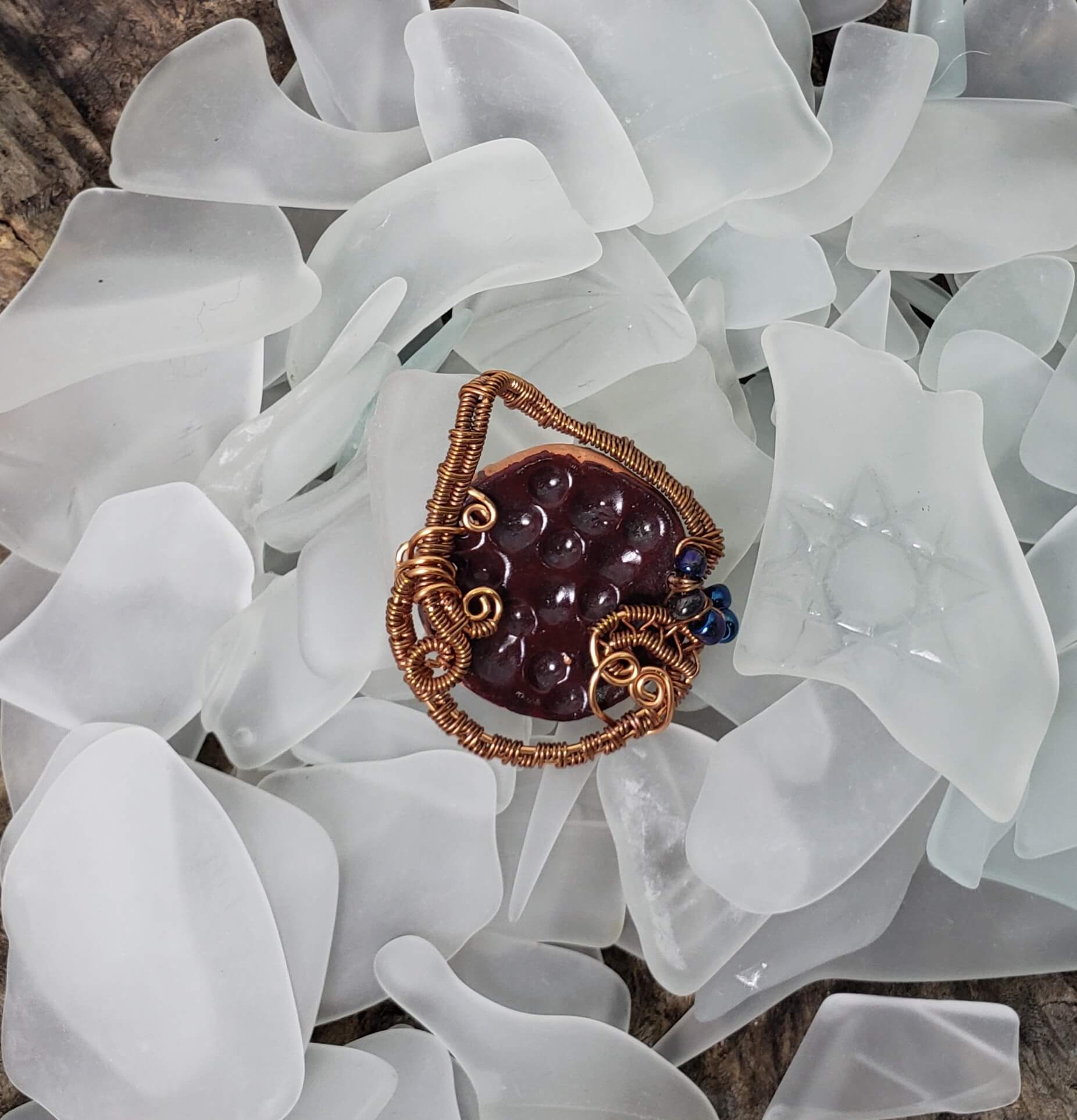 Aromatherapy Wire Wrapped Necklace - Mother Of Metal - aromatherapy - For Necks - WFS-Charms & Pendants