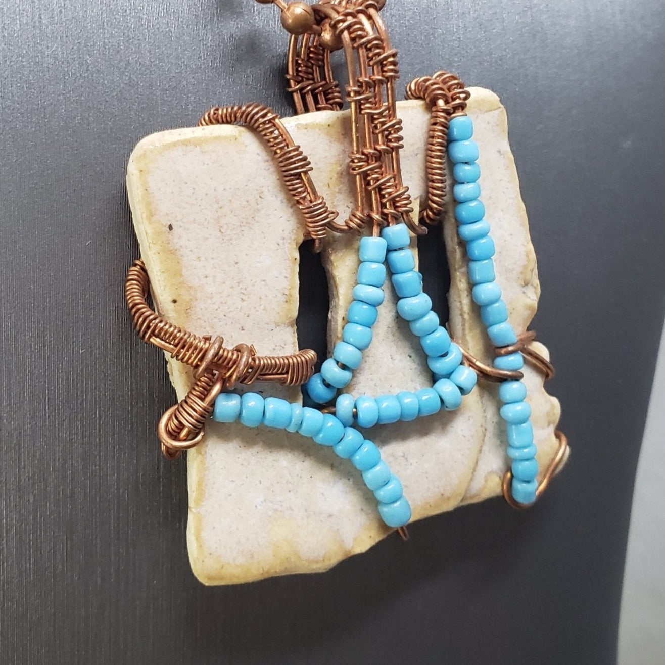 Aromatherapy Wire Wrapped Necklace - Mother Of Metal - aromatherapy - For Necks - -Necklaces