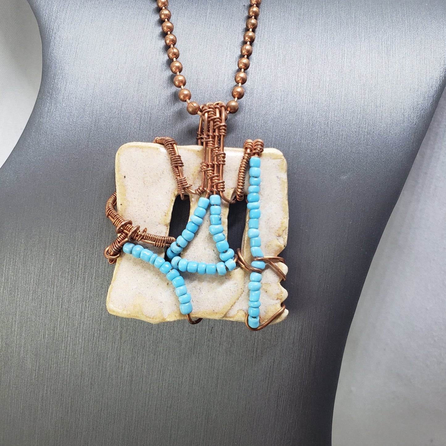 Aromatherapy Wire Wrapped Necklace - Mother Of Metal - aromatherapy - For Necks - -Necklaces