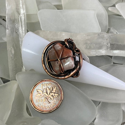 Bay of Fundy Agate Ring size 8 - Mother Of Metal - agate - Bay of Fundy Collection - Copper-Rings