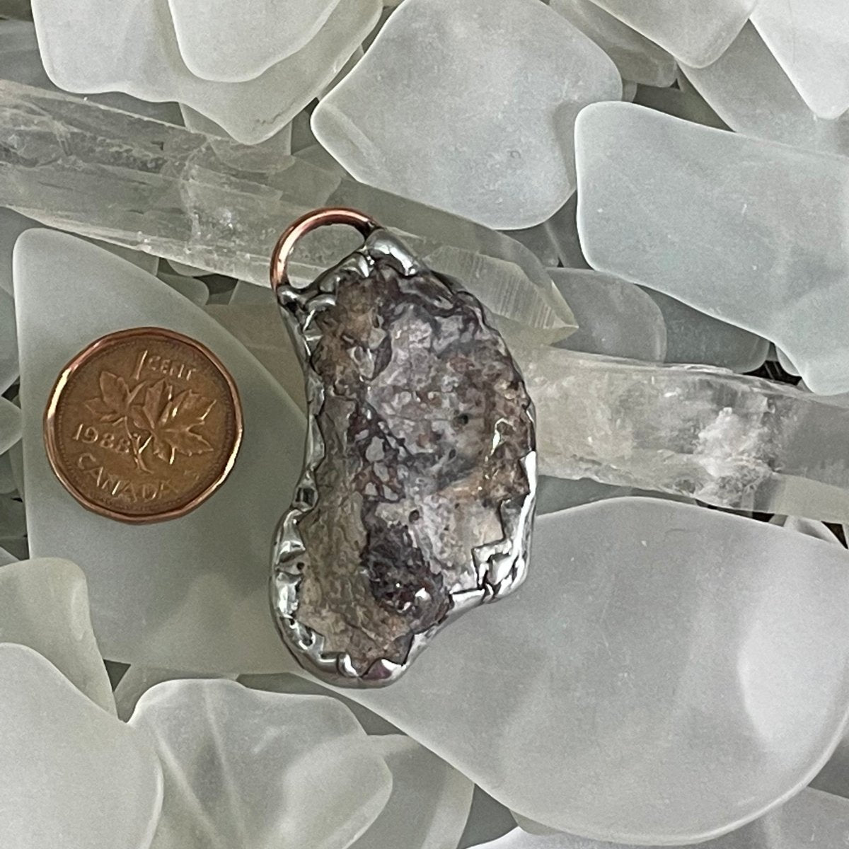 Bay of Fundy Conglomerate Pendant 2 - Mother Of Metal - Bay of Fundy Collection - conglomerate - For Her