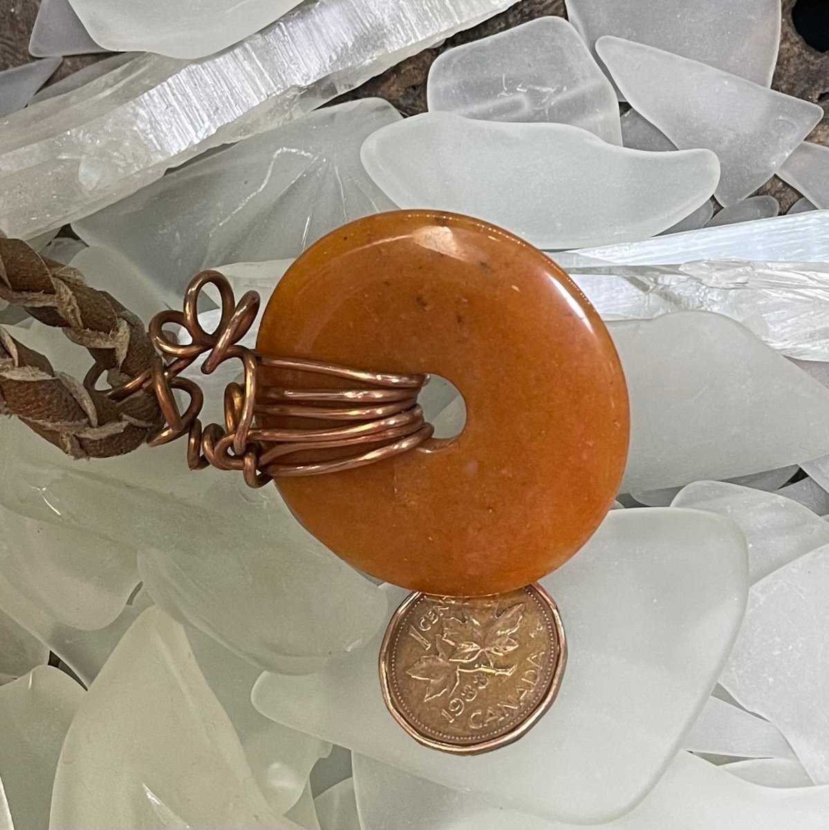 Carnelian Doughnut and Copper Necklace - Mother Of Metal - carnelian - Copper - For Her-