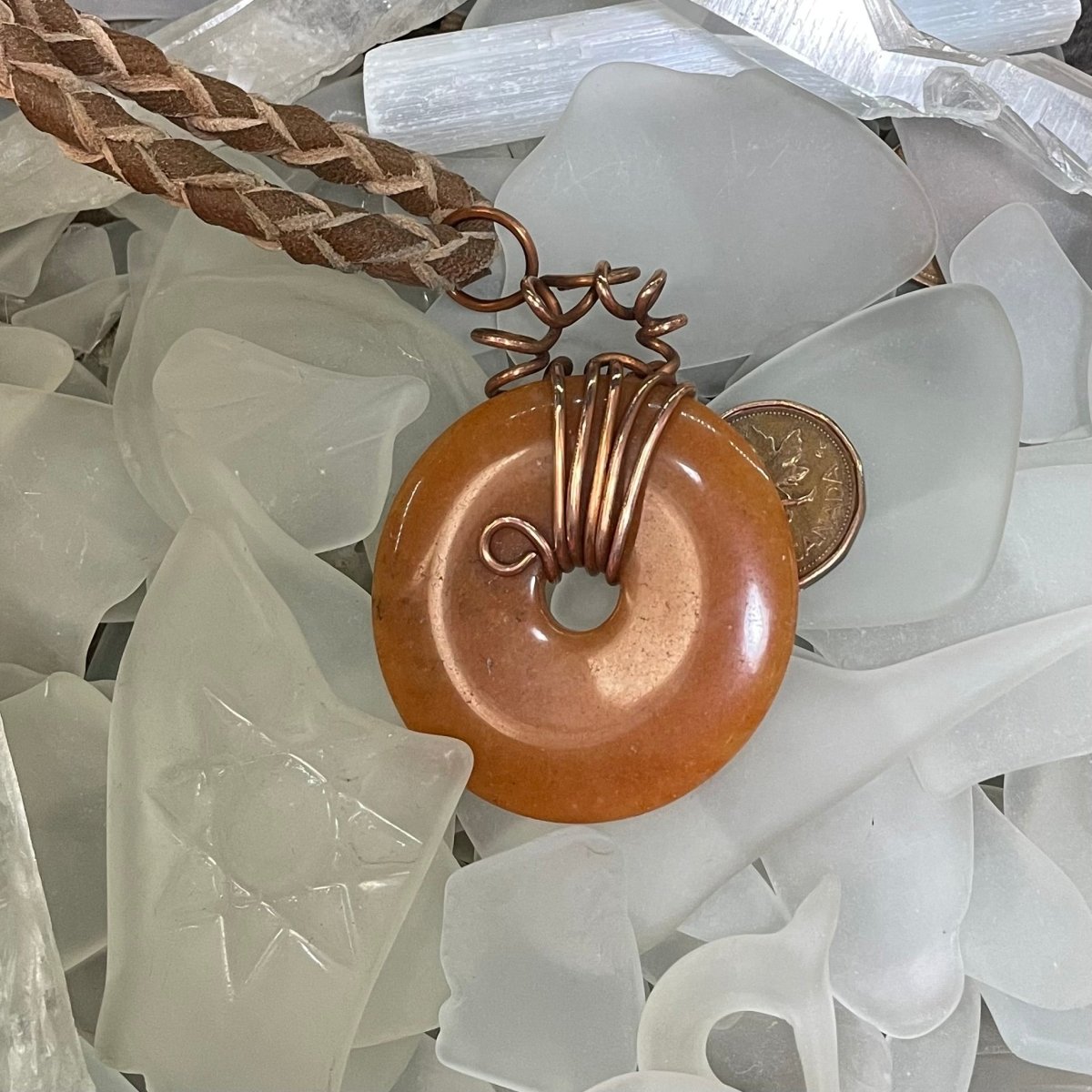 Carnelian Doughnut and Copper Necklace - Mother Of Metal - carnelian - Copper - For Her-