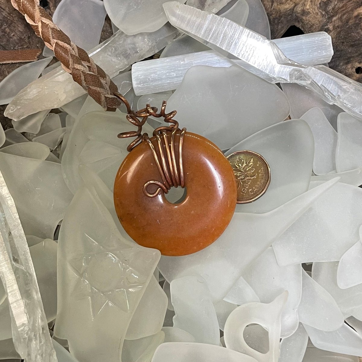 Carnelian Doughnut and Copper Necklace - Mother Of Metal - carnelian - Copper - For Her-