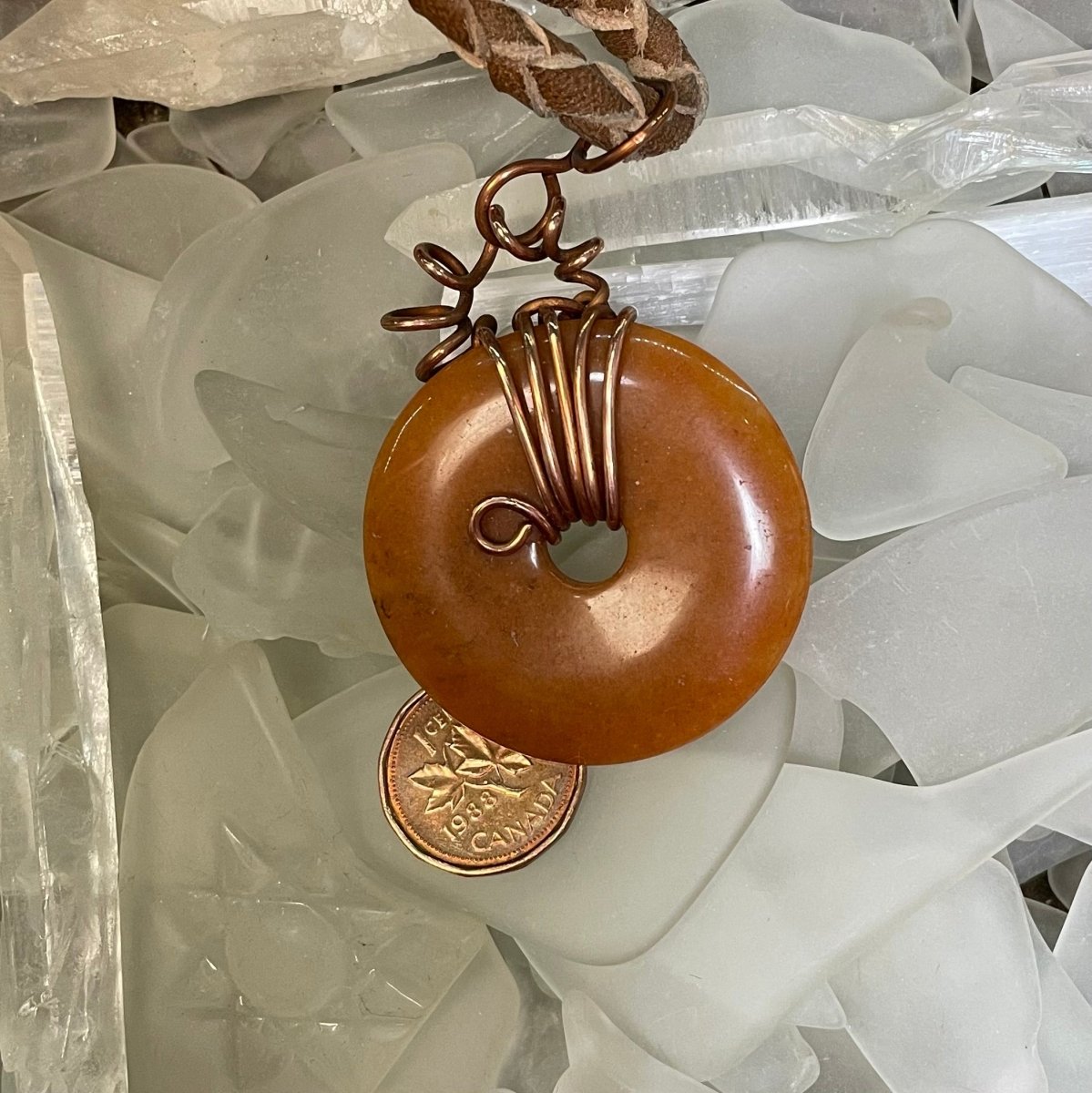 Carnelian Doughnut and Copper Necklace - Mother Of Metal - carnelian - Copper - For Her-