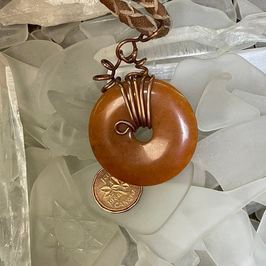 Carnelian Doughnut and Copper Necklace - Mother Of Metal - carnelian - Copper - For Her-