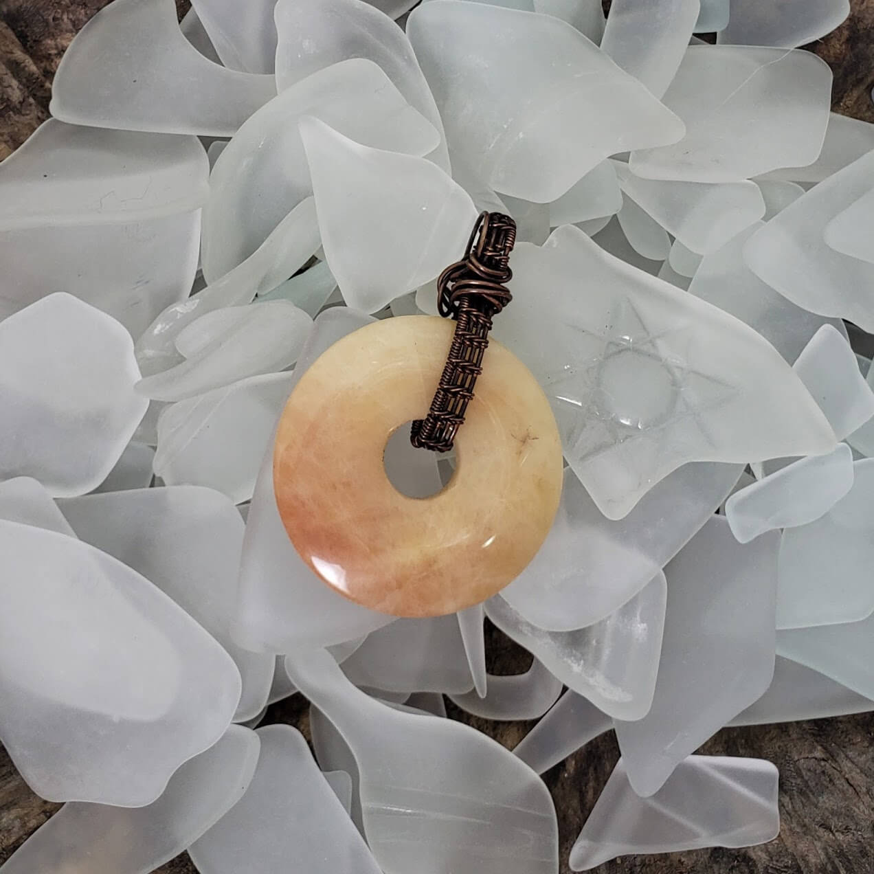 Carnelian Doughnut Pendant - Mother Of Metal - carnelian - fidget - For Her-Charms & Pendants