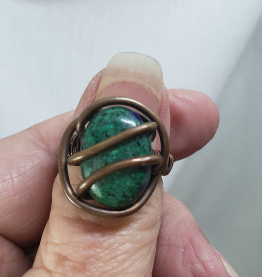 Chrysocolla Ring size 8 - Mother Of Metal - chrysocolla - For Fingers - For Her-Rings
