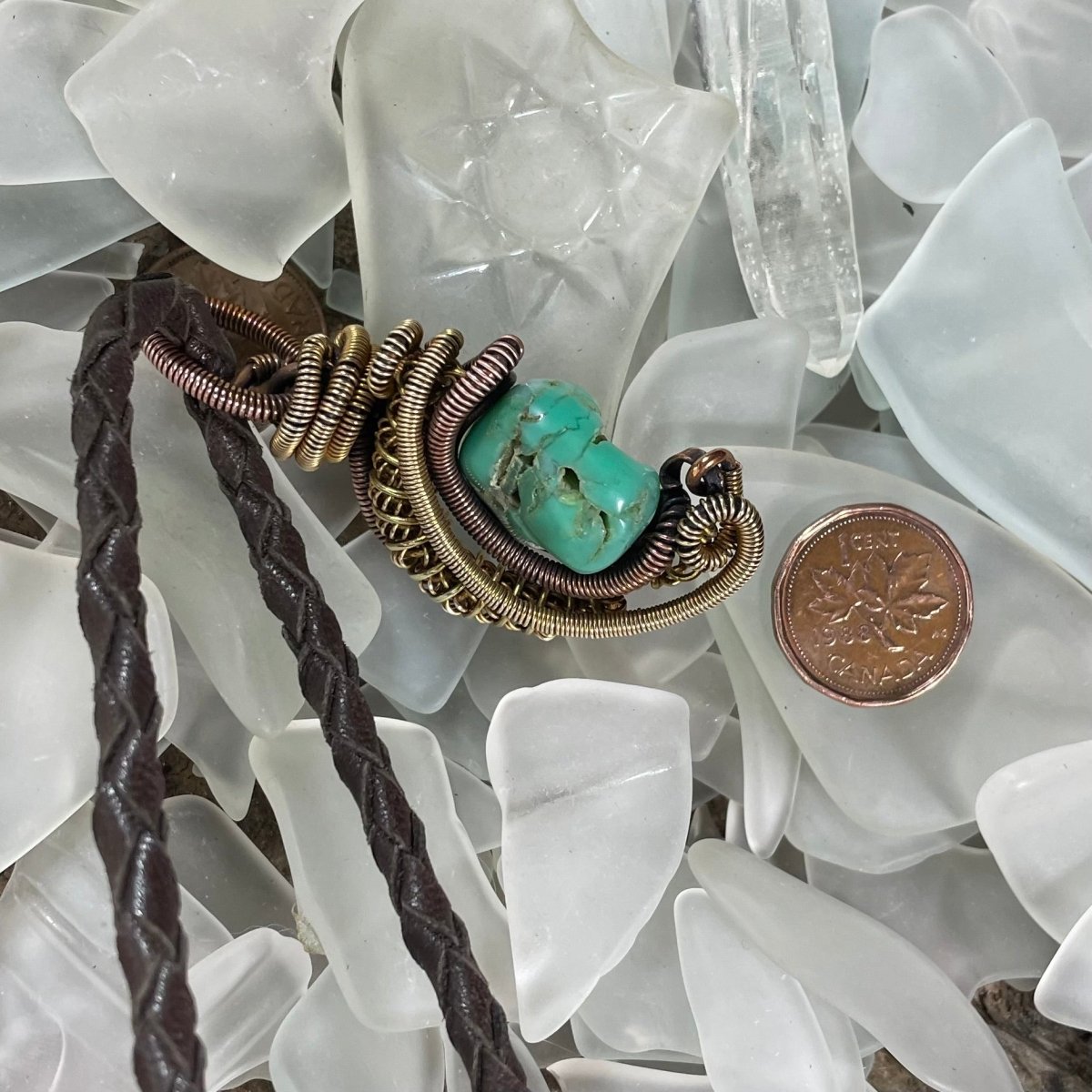 Chrysoprase Coils Pendant - Mother Of Metal - Chrysoprase - Copper - For Her-Pendants
