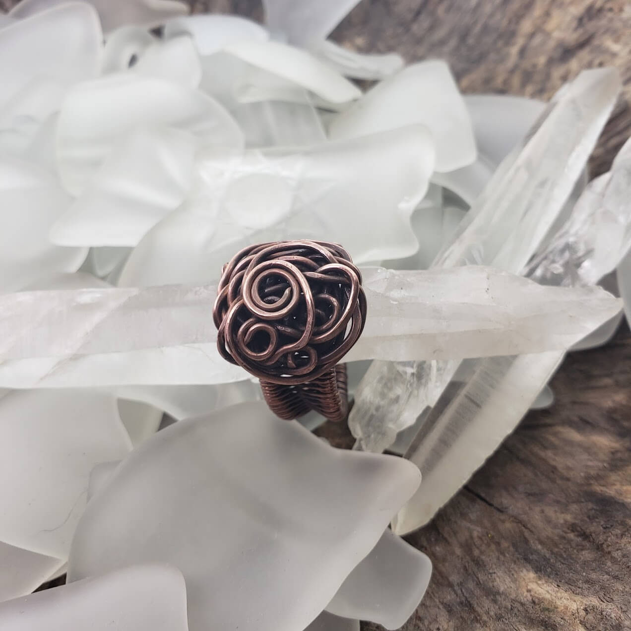 Chunky Rosette Ring Size 10 - Mother Of Metal - For Fingers - For Her - For Him-Rings