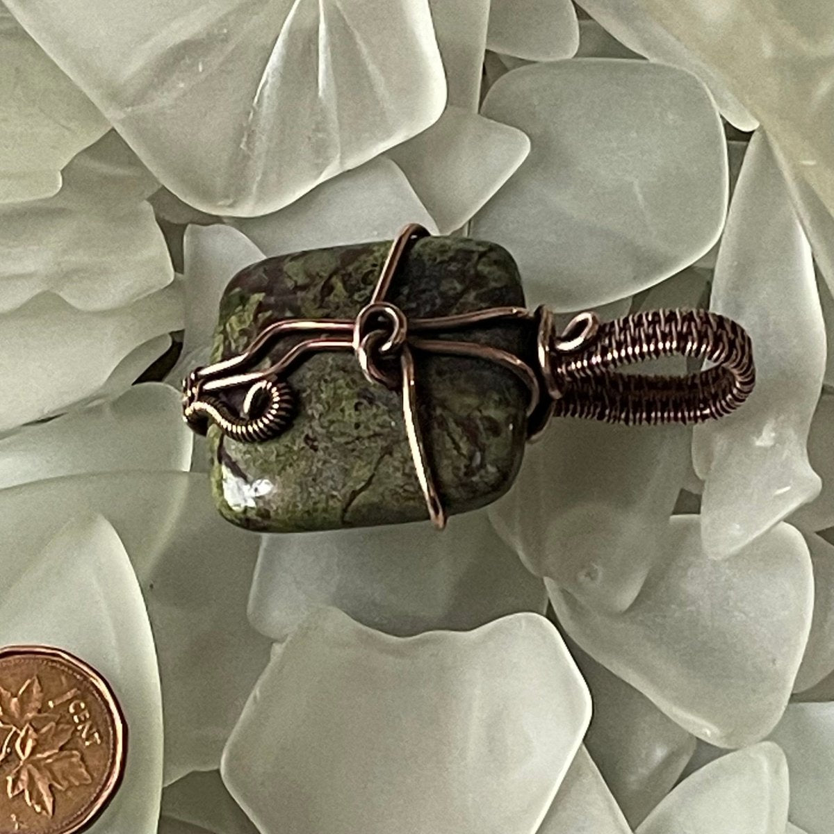 Dragon's Blood Jasper Pendant - Mother Of Metal - Copper - dragon's bood jasper - For Her-