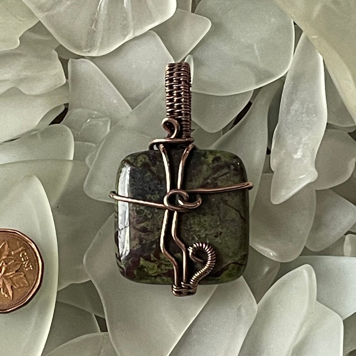 Dragon's Blood Jasper Pendant - Mother Of Metal - Copper - dragon's bood jasper - For Her-