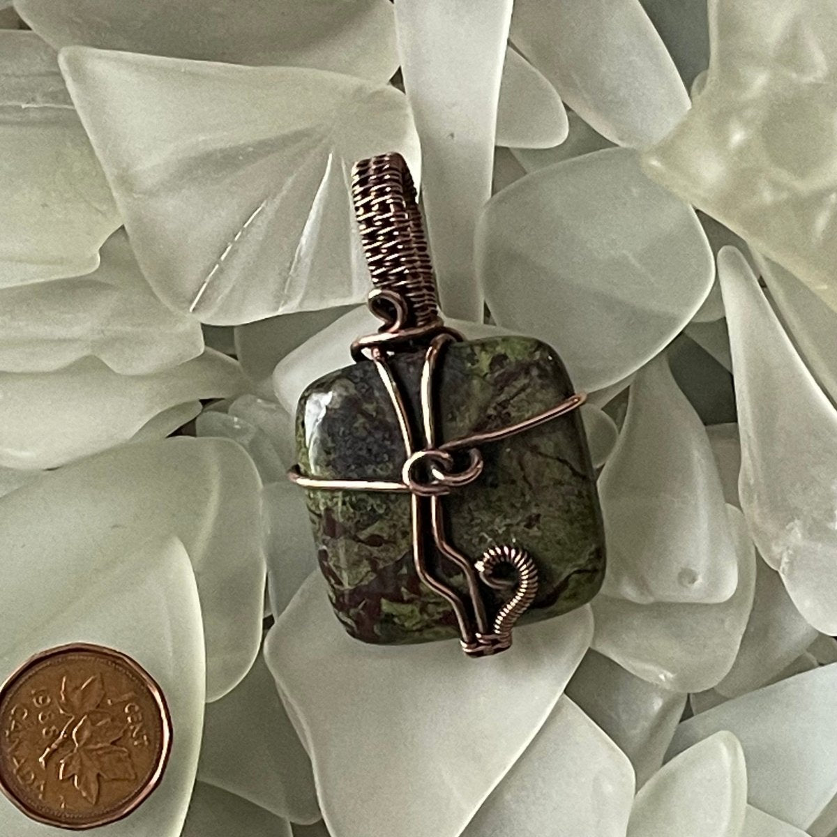Dragon's Blood Jasper Pendant - Mother Of Metal - Copper - dragon's bood jasper - For Her-