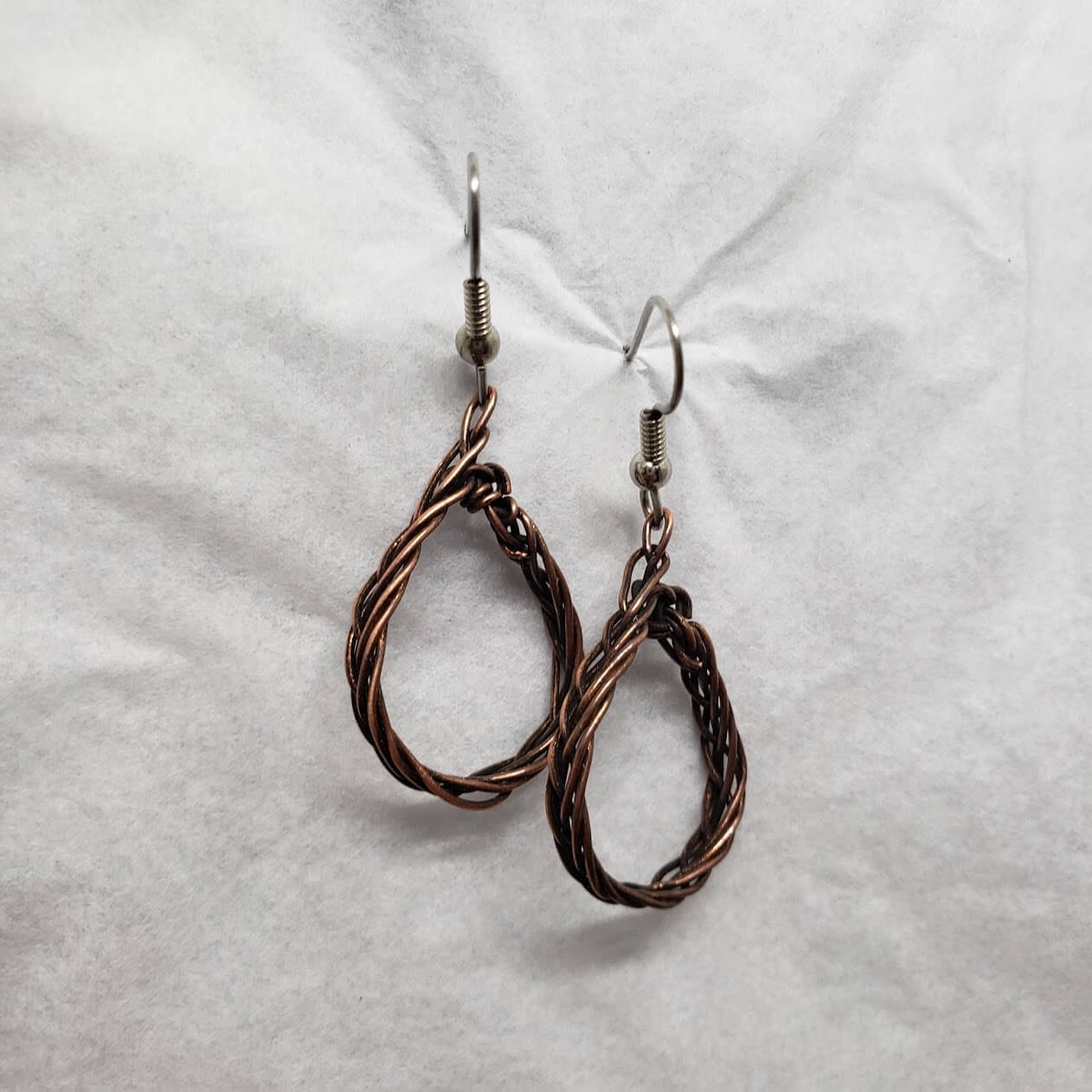 Fancy Copper Celtic Braided Hoop Earrings - Mother Of Metal - For Ears - For Her - -Earrings