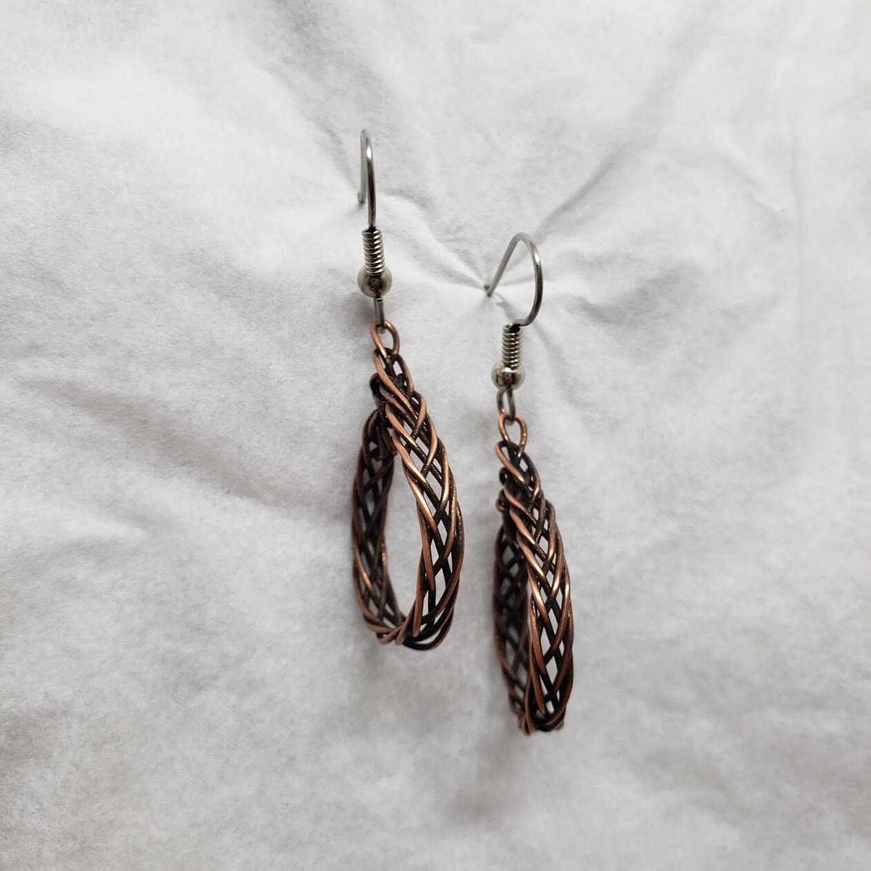 Fancy Copper Celtic Braided Hoop Earrings - Mother Of Metal - For Ears - For Her - -Earrings