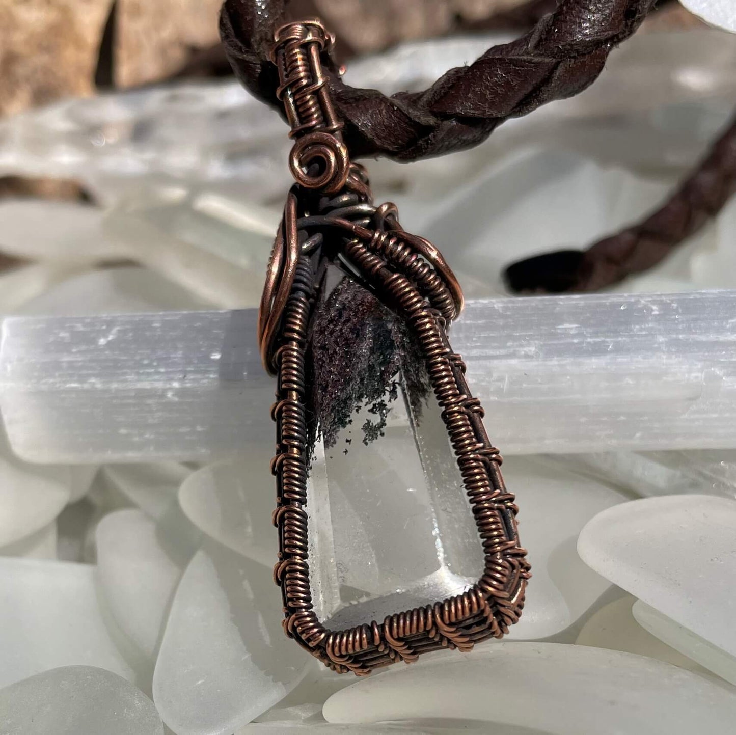 Garden Quartz Point Pendant - Mother Of Metal - Copper - For Her - For Him-Pendants