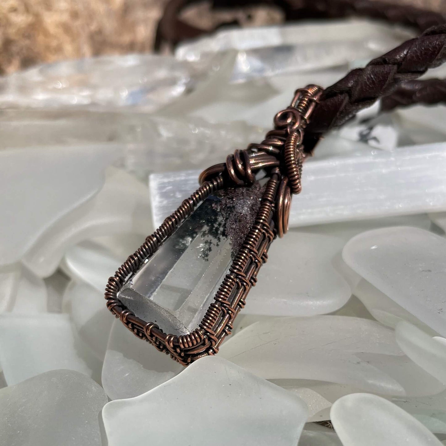 Garden Quartz Point Pendant - Mother Of Metal - Copper - For Her - For Him-Pendants