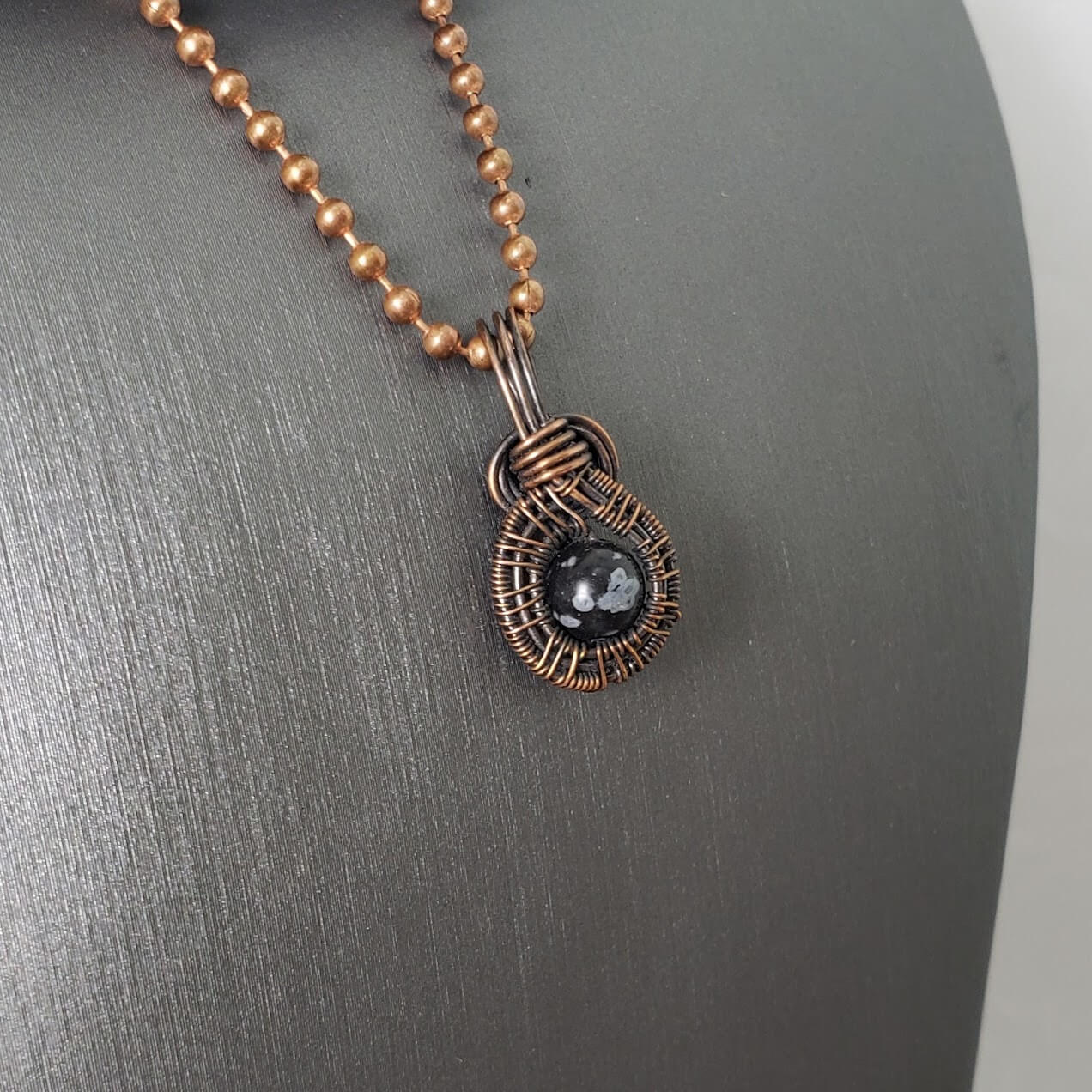 Gemstone Mini Snowflake Obsidian - Mother Of Metal - For Her - For Him - For Necks-Charms & Pendants