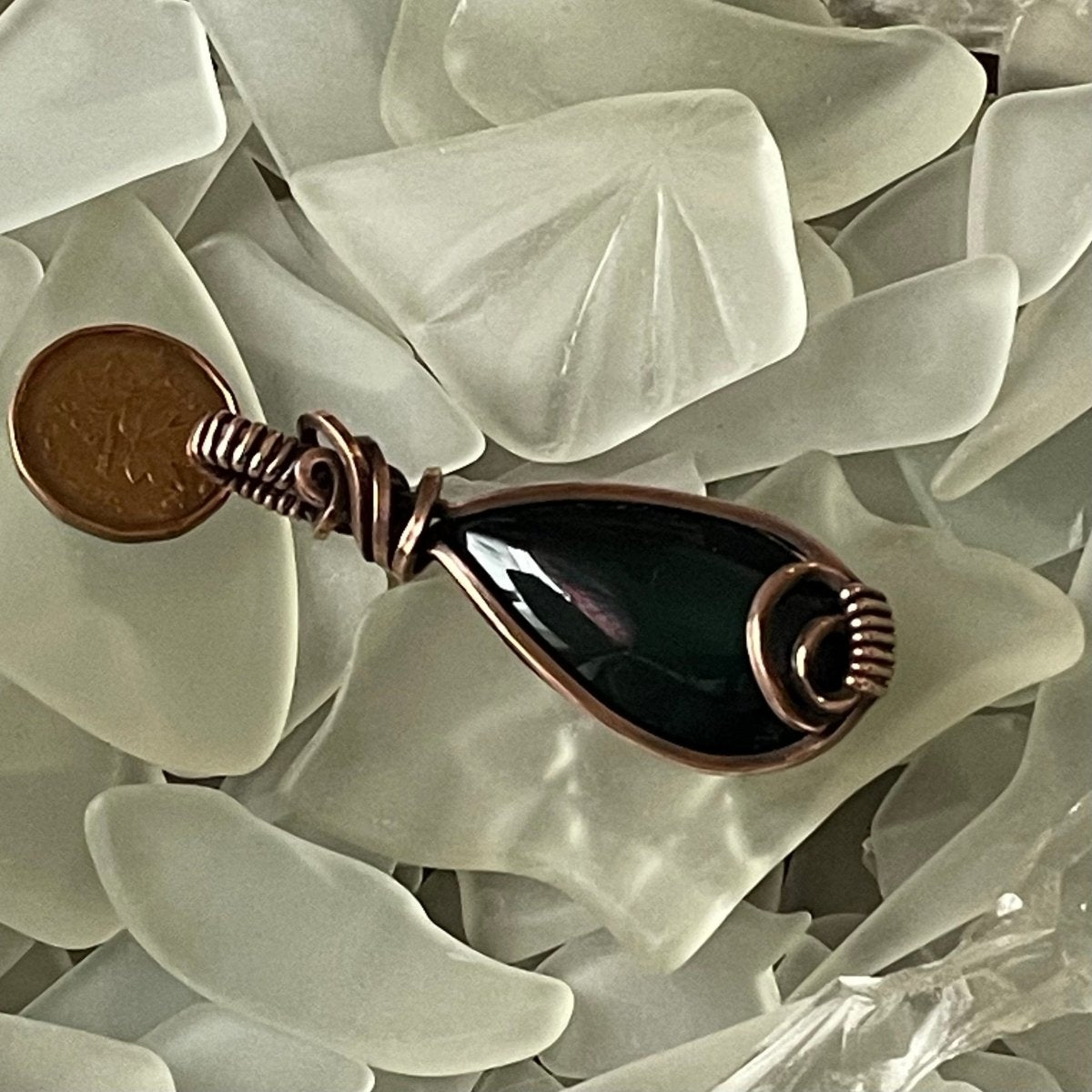 Golden Sheen Obsidian Pendant - Mother Of Metal - Copper - For Her - For Him-