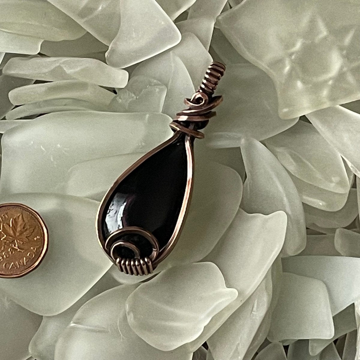 Golden Sheen Obsidian Pendant - Mother Of Metal - Copper - For Her - For Him-