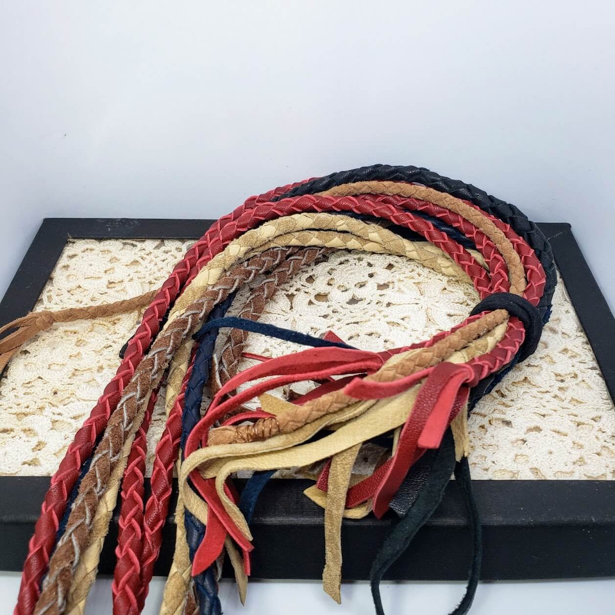 1 Hand-braided reclaimed leather lace - Mother Of Metal - leather lace - -Necklaces