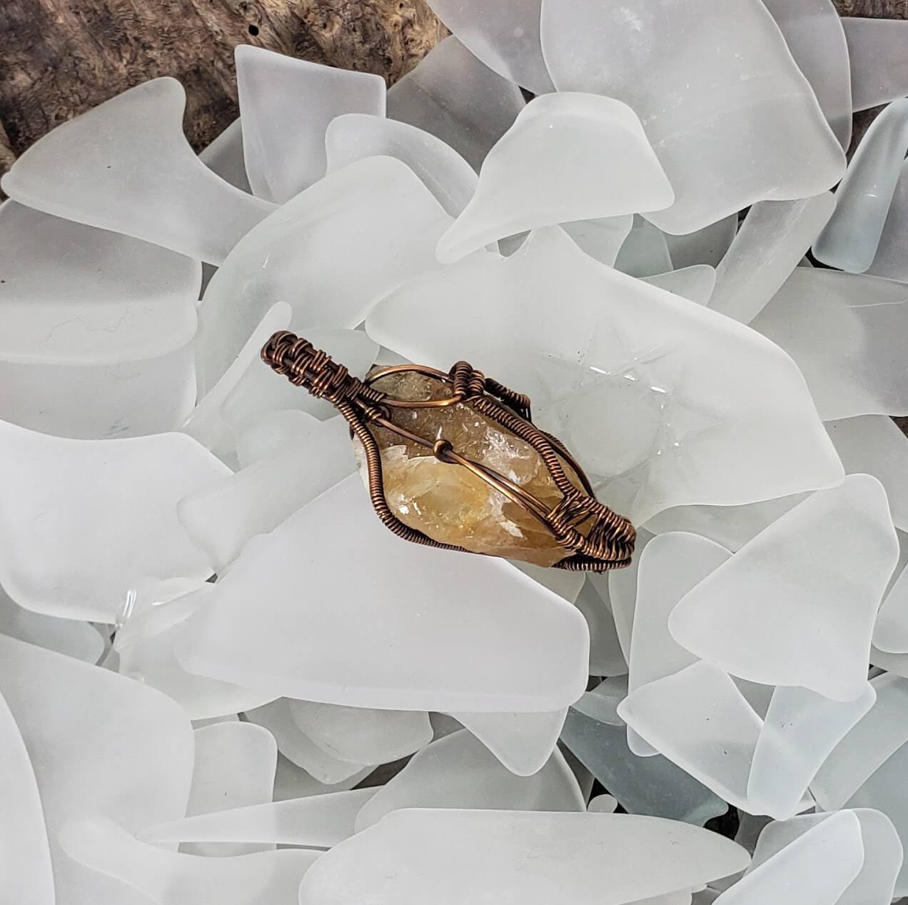 Honey Calcite Raw Point Pendant - Mother Of Metal - For Her - For Him - For Necks-Charms & Pendants