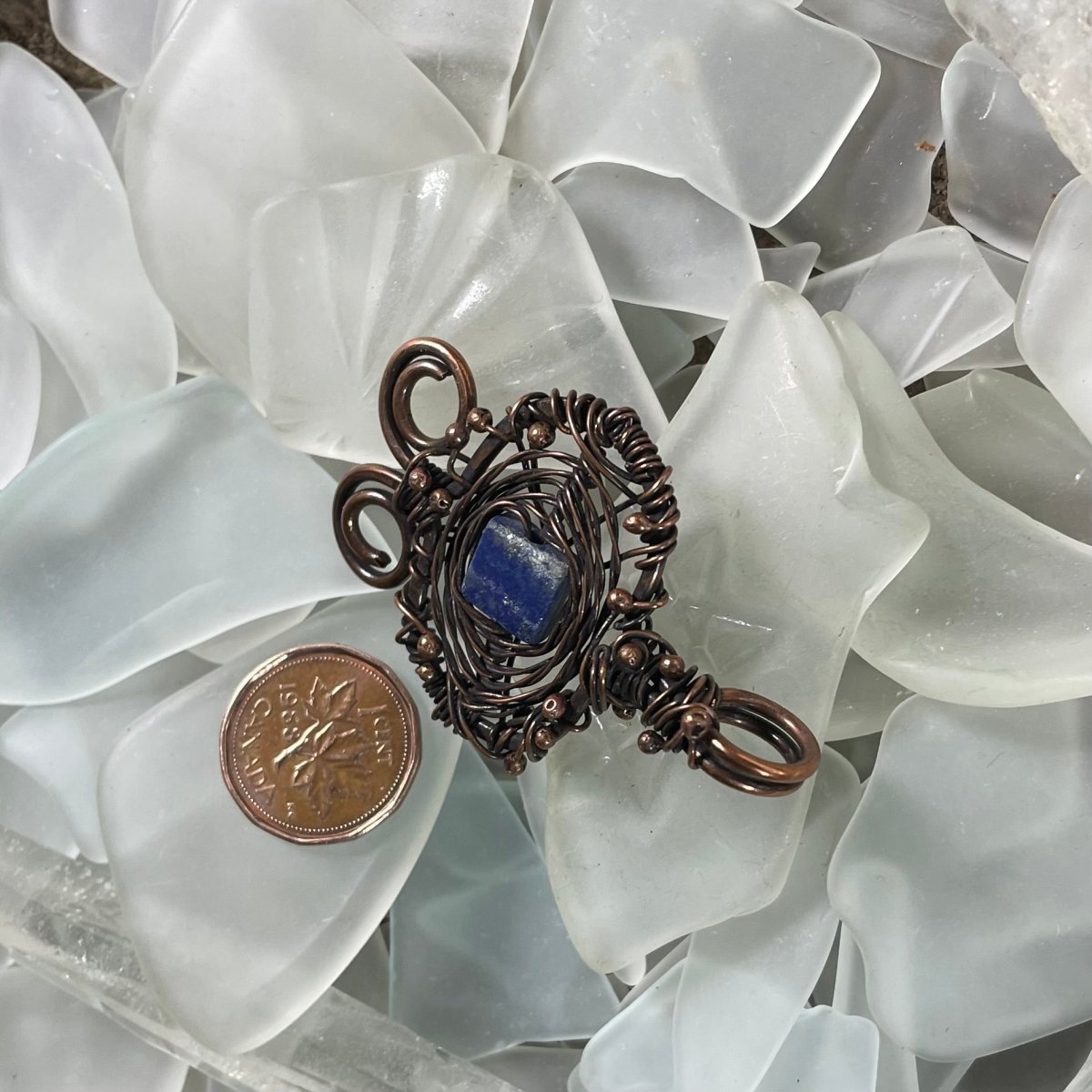 Lapis Lazuli and Reclaimed Copper Pendant - Mother Of Metal - AG Collection - Copper - For Her-Pendants