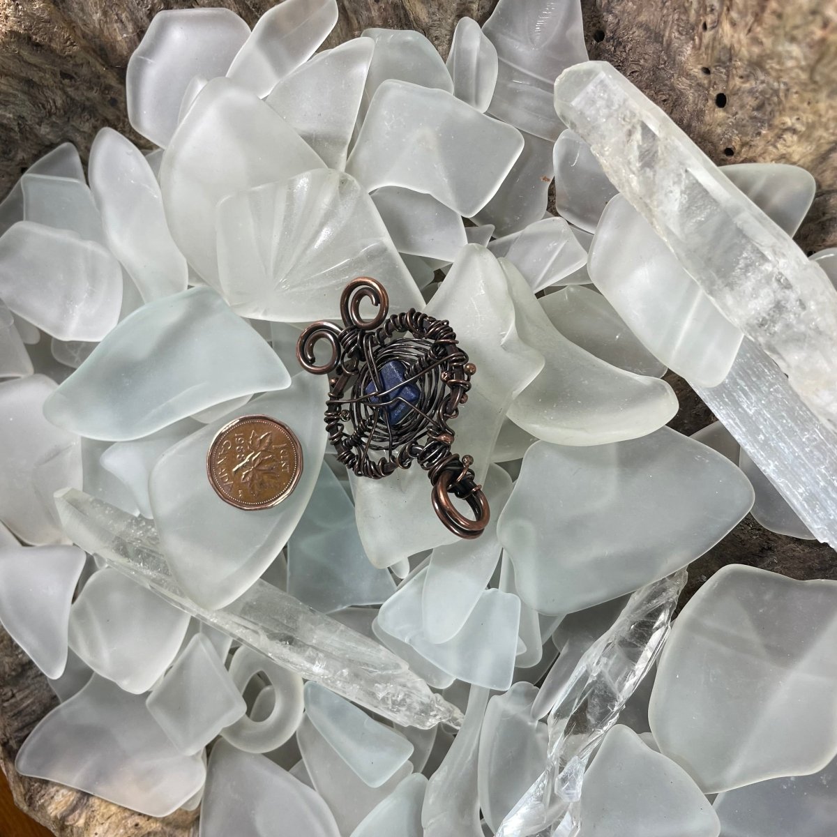 Lapis Lazuli and Reclaimed Copper Pendant - Mother Of Metal - AG Collection - Copper - For Her-Pendants