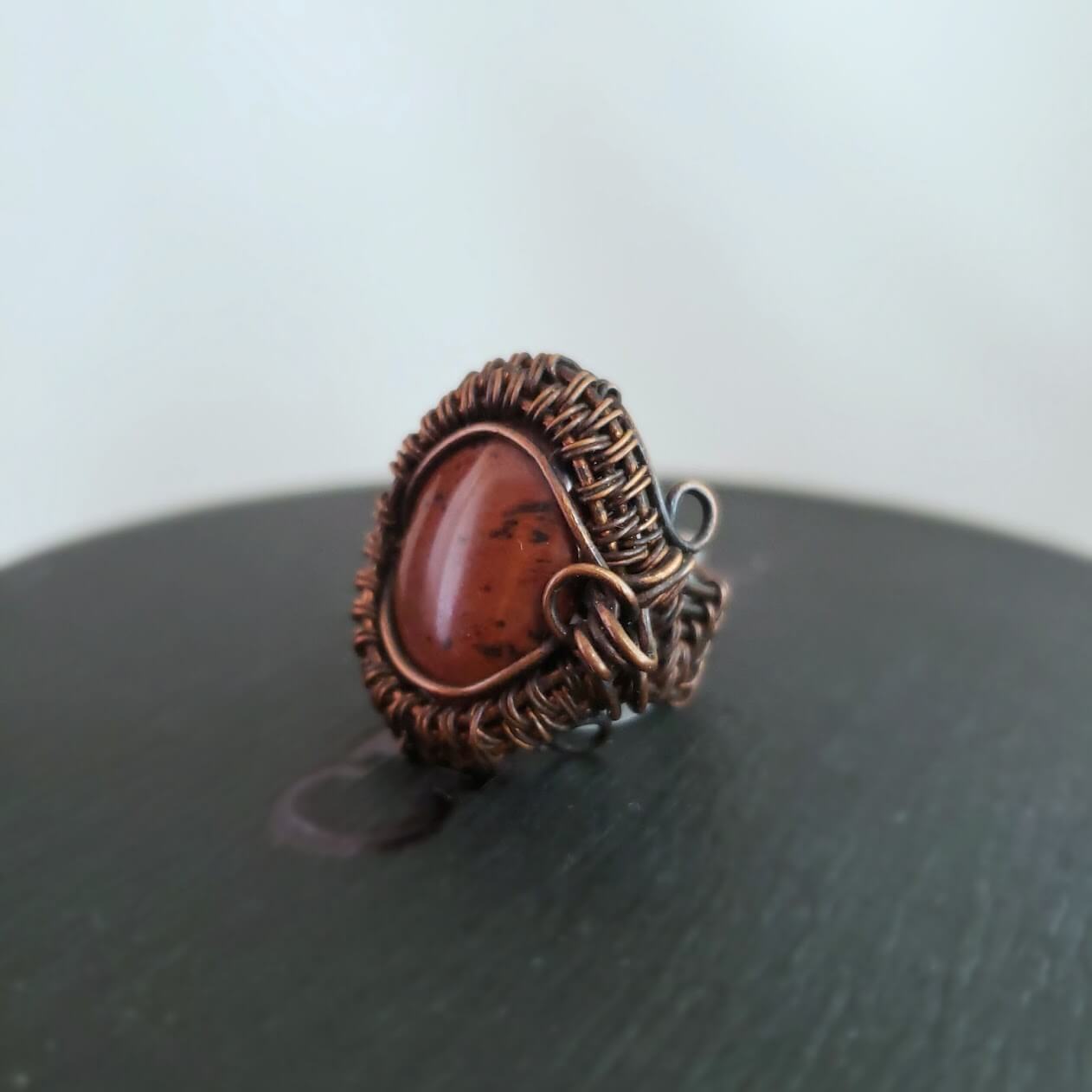 Mahogany Obsidian Cabochon Ring - Mother Of Metal - For Fingers - For Her - For Him-Rings