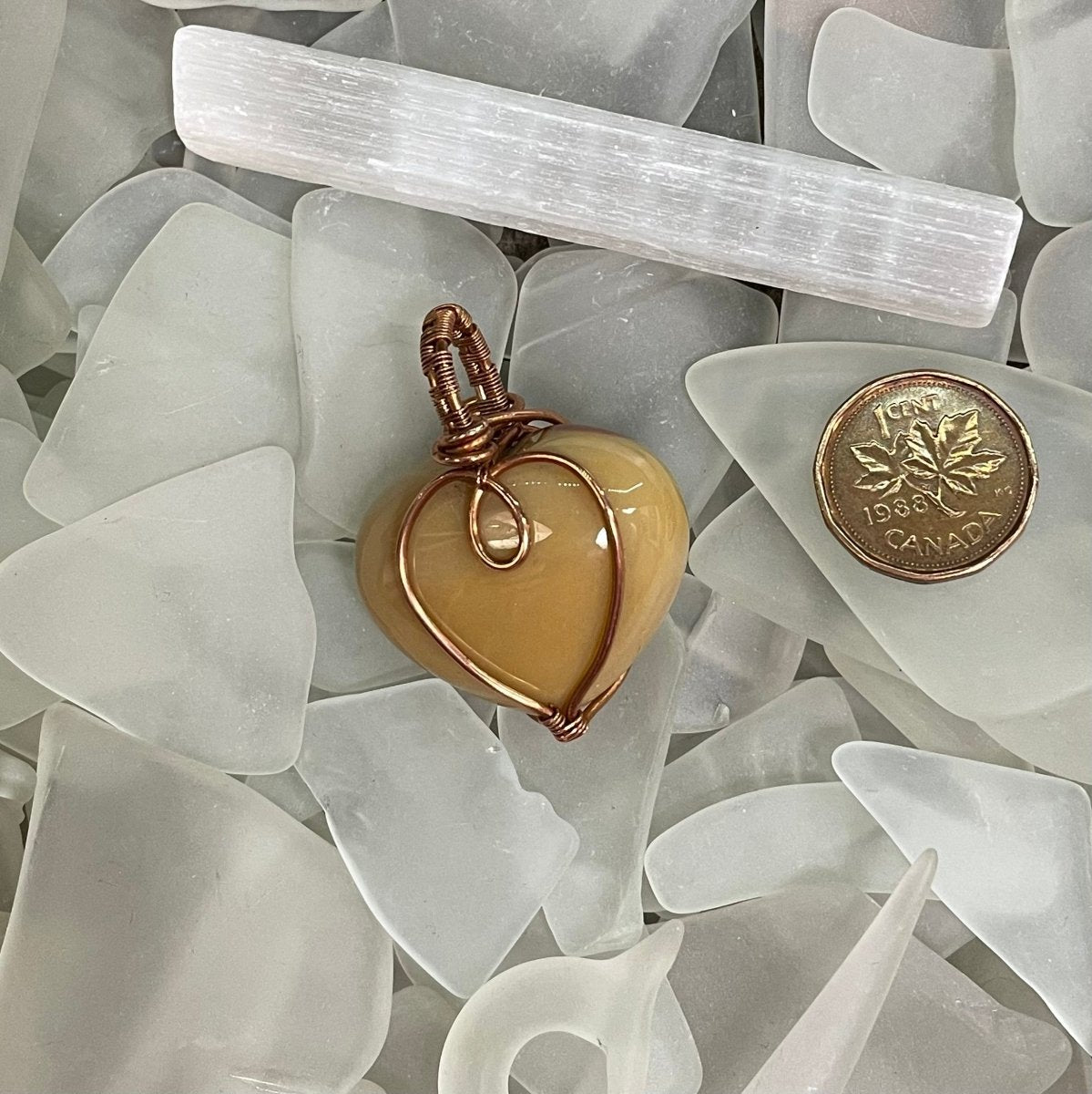 Mookaite Heart and Copper Pendant - Mother Of Metal - Copper - For Her - For Him-