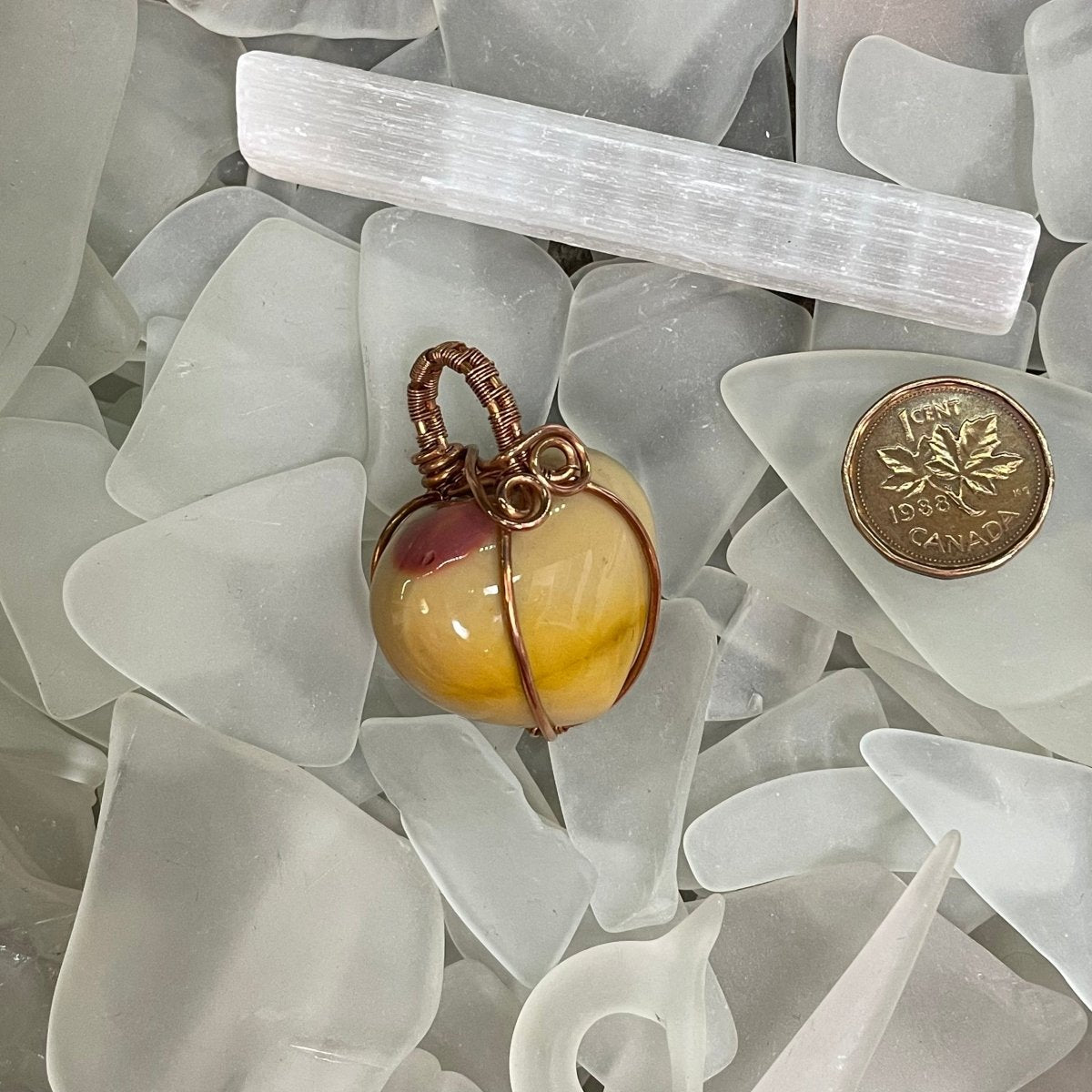 Mookaite Heart and Copper Pendant - Mother Of Metal - Copper - For Her - For Him-