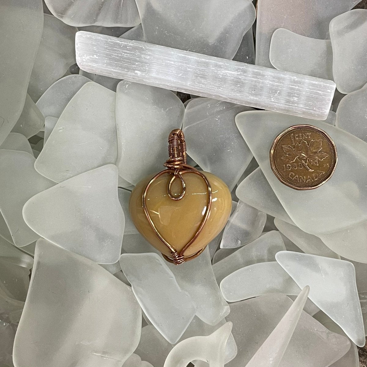 Mookaite Heart and Copper Pendant - Mother Of Metal - Copper - For Her - For Him-