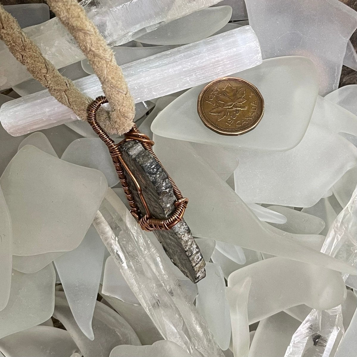 Petrified Wood and Copper Necklace - Mother Of Metal - Copper - For Her - For Him-