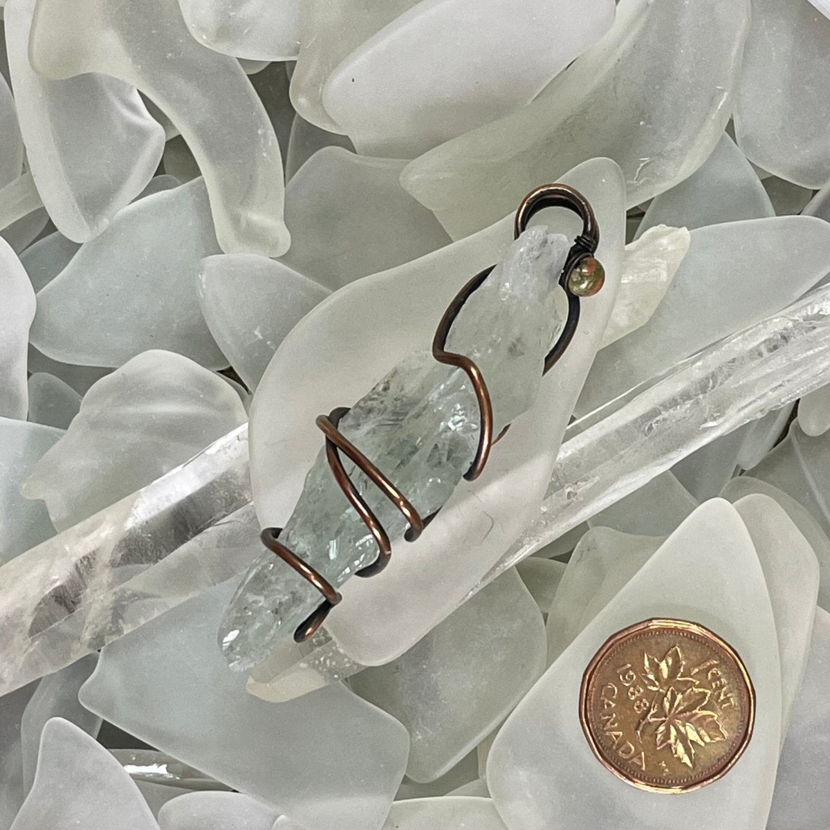 Prasiolite and Copper Pendant - Mother Of Metal - For Her - For Him - For Necks-Pendants