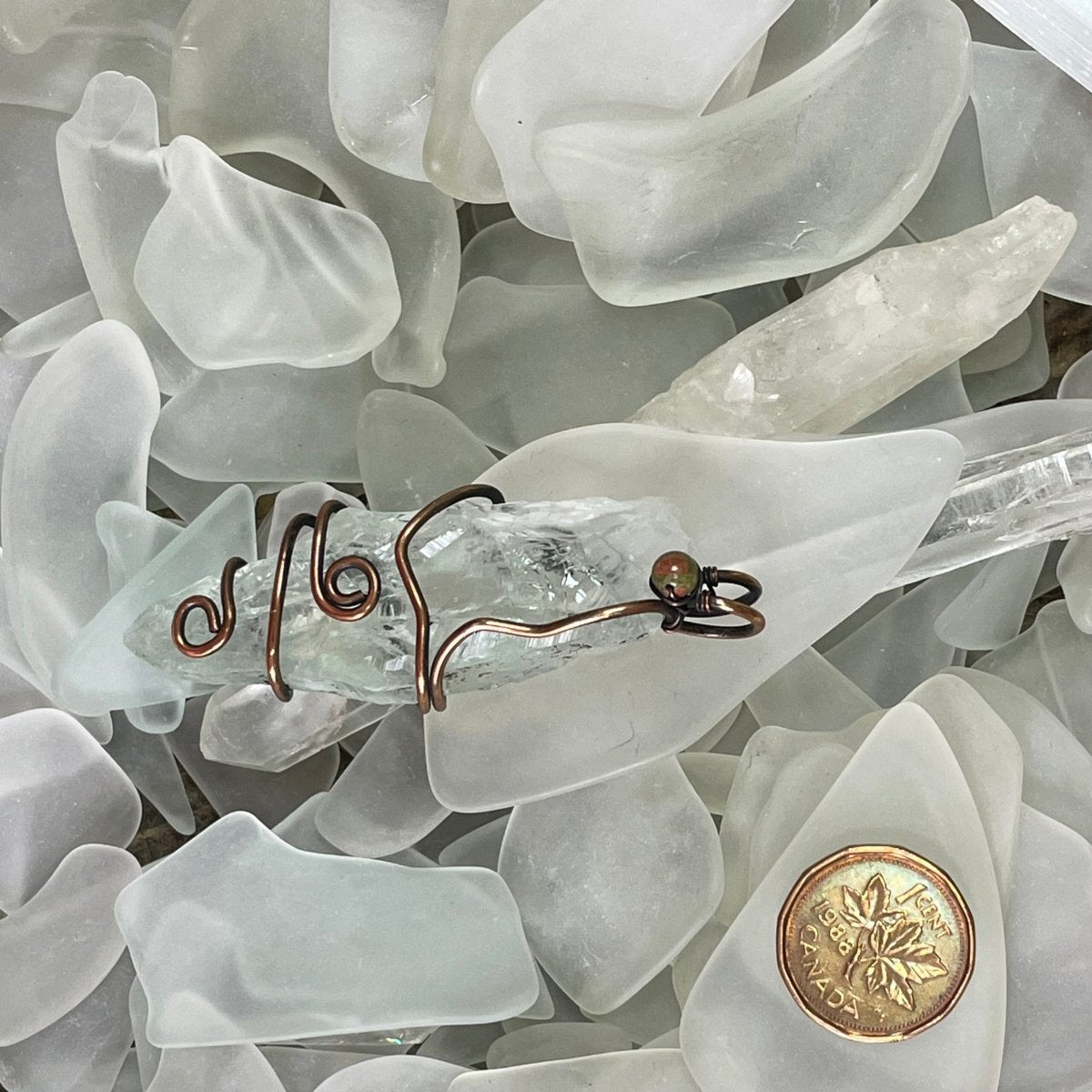 Prasiolite and Copper Pendant - Mother Of Metal - For Her - For Him - For Necks-Pendants