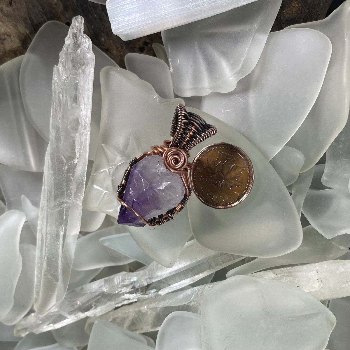 Raw Amethyst Point Pendant - Mother Of Metal - amethyst - Copper - For Her - Pendants