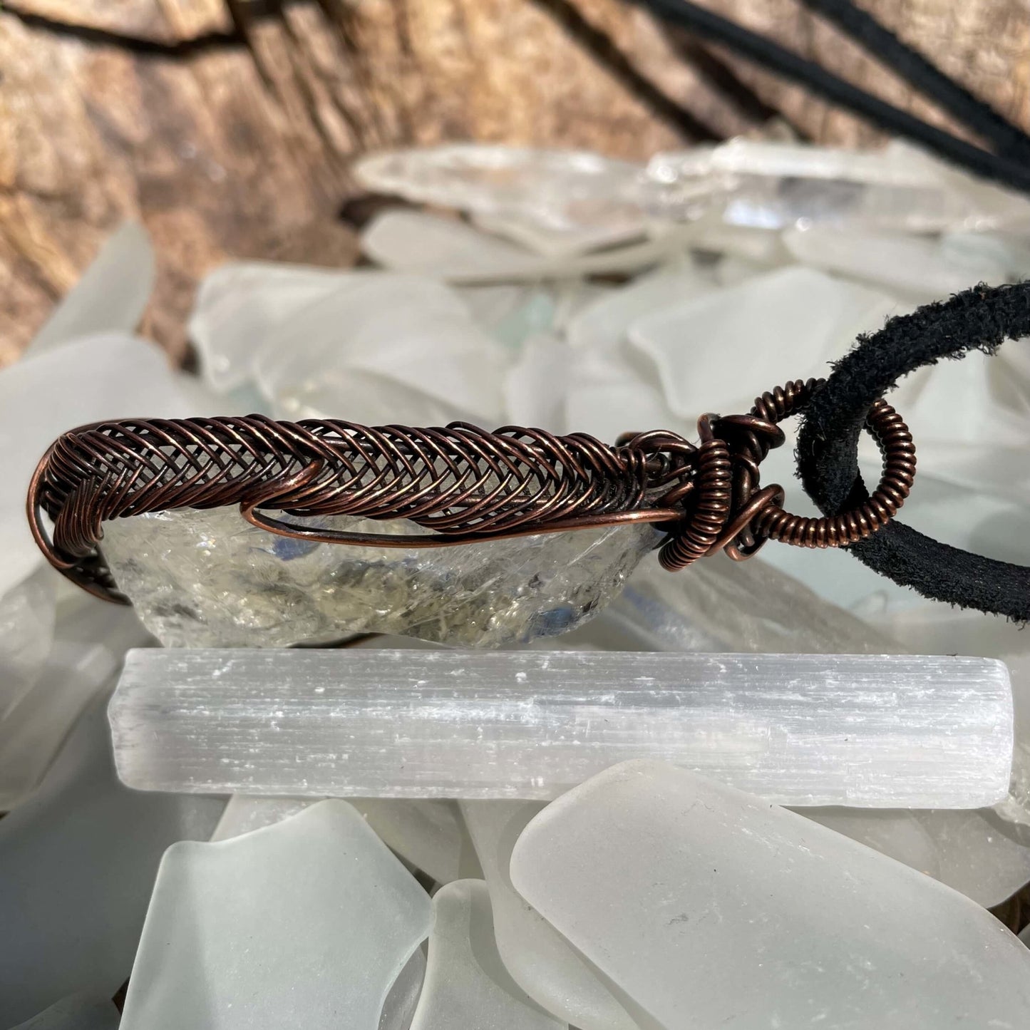 Raw Citrine Chunky Pendant - Mother Of Metal - citrine - Copper - For Her-Pendants