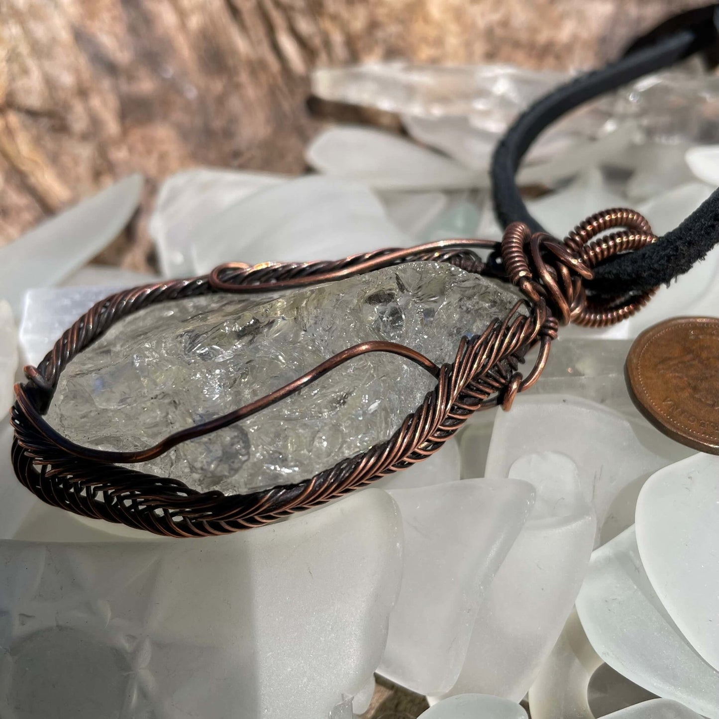 Raw Citrine Chunky Pendant - Mother Of Metal - citrine - Copper - For Her-Pendants