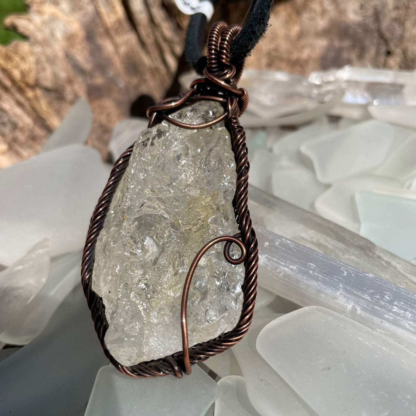 Raw Citrine Chunky Pendant - Mother Of Metal - citrine - Copper - For Her-Pendants