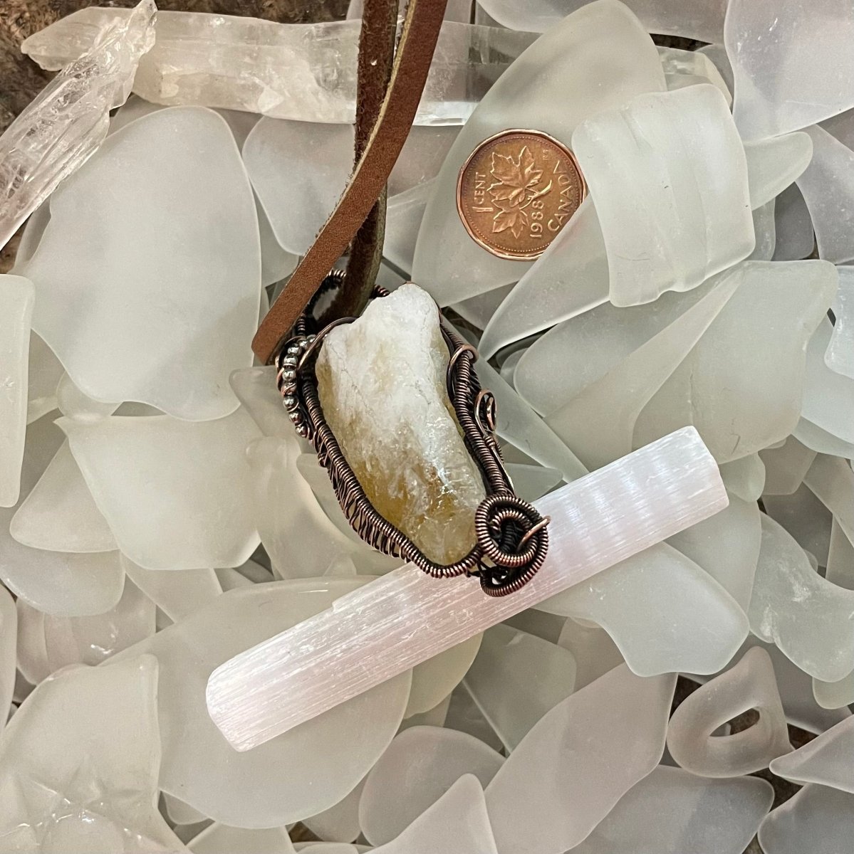 Raw Citrine Copper Wrapped Pendant - Mother Of Metal - citrine - Copper - For Her-
